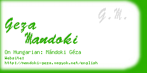 geza mandoki business card